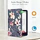 Fintie Hülle für 7 Kindle Paperwhite(12. Generation) - 2024 und Kindle Colorsoft Signature Edition (1. Generation), Kickstand Schutzhülle mit Handschlaufe und Auto Sleep/Wake Funktion, Hibiskus