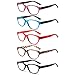 SIGVAN Ladies Cat Eye Reading Glasses 5 Pairs Blue Light Blocking Spring Hinge Fashion Pattern Print Readers for Women (colorful 2, 0.50)