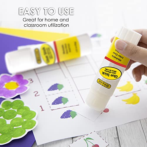 Bazic Glue Stick 21G/0.7 Oz, Multi-Purpose Acid Free, Glue Sticks Set Ideal For Photos Paper Kids Art Craft At School Home Office (3/Pack), 2-Packs #TOP2