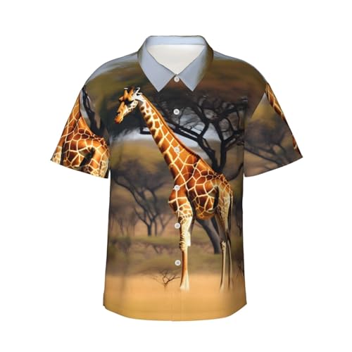 Chemise de plage girafe africaine homme pour vacances d'été et short décontracté