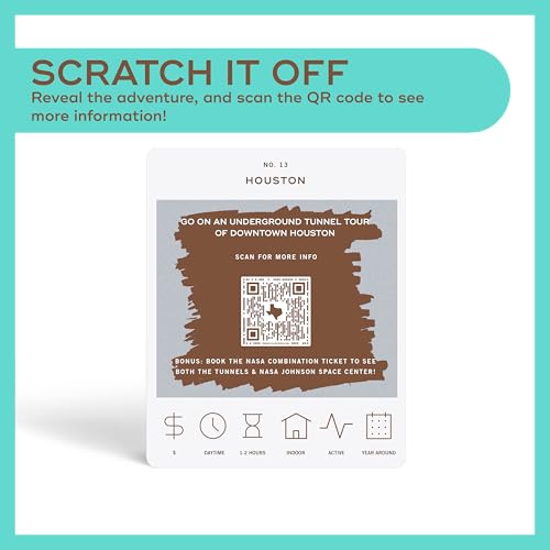 Image of Reach International Outfitters Houston Adventure Bucket List - 50 Scratch-Off Cards for Outdoor Activities, Tourist Attractions, and Landmarks Guide for Exploring Houston