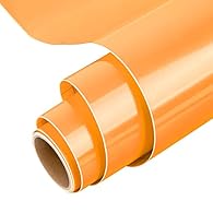 🎄「Size & Features」- 30.5 cm x 152.5 cm (12 inches x 5 feet) glossy orange vinyl roll for DIY. The vinyl has enough stickiness and easy to cut feature which works best on smooth, sturdy surfaces. You can use it in a variety of customized ways; For exa...