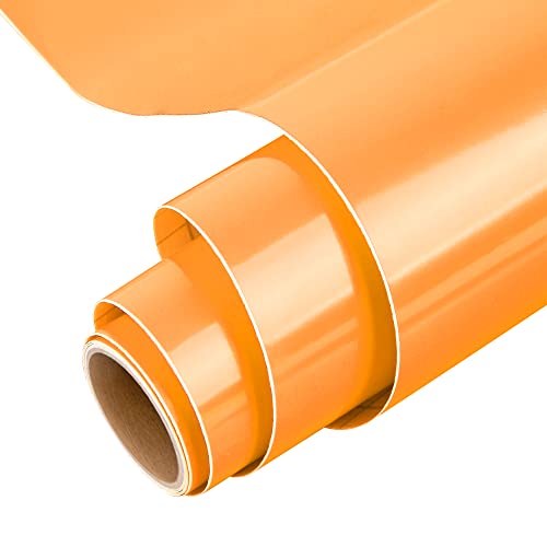 IModeur Orange Permanent Vinyl for Cricut, 12" x 5 Ft Permanent Vinyl Roll for Cricut, Silhouette & Cameo, Vinyl for Mug, Cup, Window & Home Decal, and other DIY projects