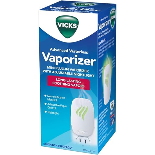 Vicks Advanced Soothing Vapors Mini Waterless Vaporizer With Nightlight V1750 Pack of 2