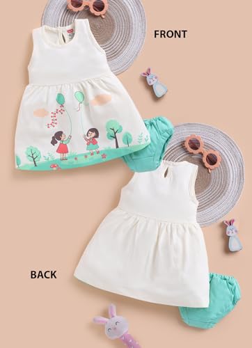 Image of LuvLap Baby Girl 100% Cotton Sleevless Girls Frock Pack of 3