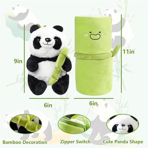 Image of Kidology Panda Stuffed Animal Bamboo Pillow Stuffed Bear Plushies Panda Doll Gifts for Boys Girls Easter Bunny Stuffed Animal Cute Rabbit Plushie (Small, Panda)