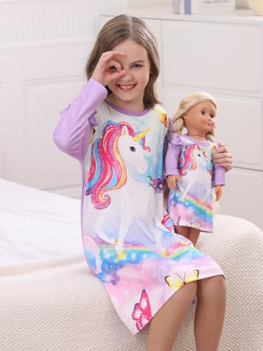 Bow Dream Toddler Girls Dress and Matching American Girl Doll Clothes for Girls Party Birthday2