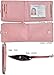 Beurlike Bifold ID Badge Holder Case Leather Credit Card Wallet Neck Lanyard (Pink)