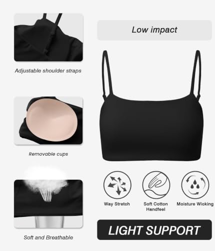 Comper Women's Square Neck Bras Sexy Casual Bra Everyday Bras Crop Tops - image 7