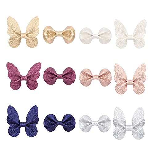 12 Pinzas de cabello mariposa con lazo para niñas miniatura 1