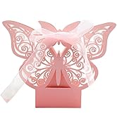 50 Pcs Bruiloft Gunst Dozen Vlinder Holle Bruiloft Geschenkdoos Met Linten Chocolade Snoep...