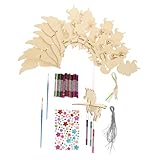 LOPUNER 1 Juego Carrillones Madera DIY Incluye de Unicornio y Decoración Colgante
