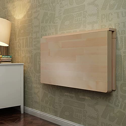 Table murale rabattable bois petit bureau flottant pliable de cuisine