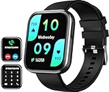 Smart Watch Answer/Make Calls for Men Women, 1.96' Fitness Tracker Watch, Heart Rate/Step Counter/Sleep Tracker/Blood Oxygen/120+ Sports (Black)