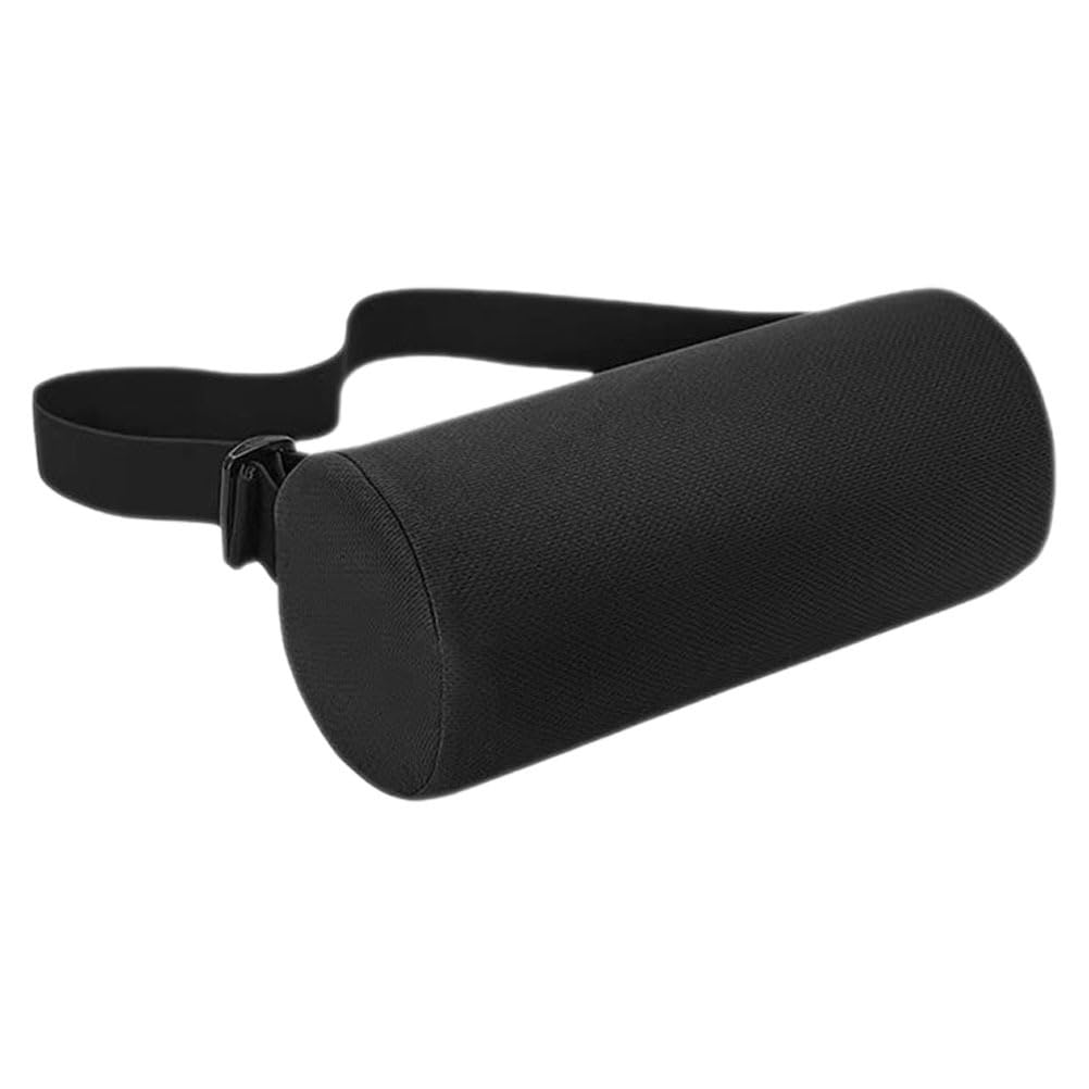 PRETYZOOM Adjustable Lumbar Support Pillow Breathable Foam Cushion for Office Chair and Car Seat Ergonomic Back Roll for Pain Relief and Comfort Washable with Elastic Bands and Buckles
