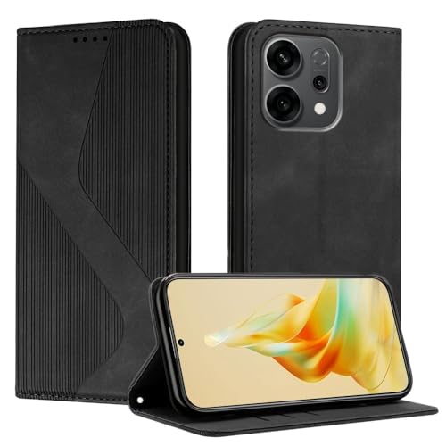 Étui pour Oppo Reno 13 Pro 5G portefeuille cuir noir pour voyages et réunions