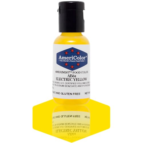AmeriColor AmeriMist Electric Yellow Airbrush Food Color, .65 oz