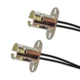 Hugwits 2 PCS Car Light Bulb Sockets, BAY15D 1157 LED Bulb Bayonet Socket Adapter, Multi-Purpose Lamp Bulb Socket Holder with Wire Connector, Universal for Car Turn Signal Tail Brake Light (Silver)