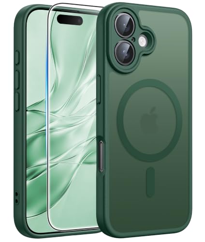 Image of FNTCASE for iPhone 16 Plus Case Green: Compatible with MagSafe