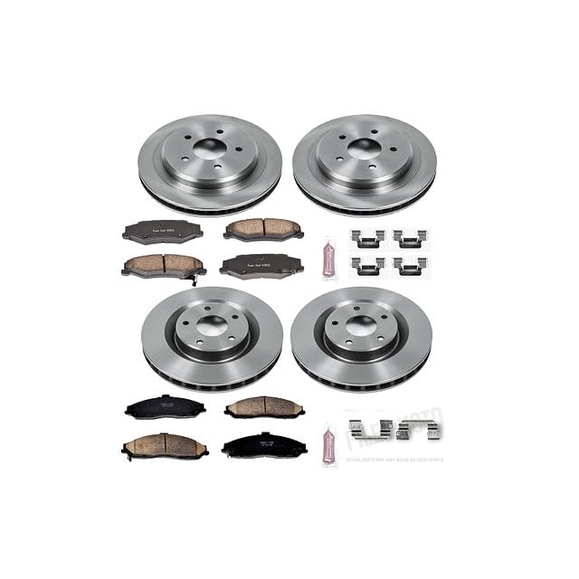 Image of PowerStop Front and Rear Brake Kit for Cadillac CTS 2003-07 - Z17 Ceramic Brake Pads & Disc Rotors Replacement, KOE1420