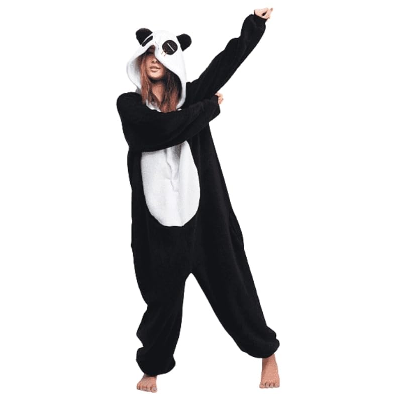 Pijama Macacão Kigurumi Panda Unissex Confortavel Premium (BR, Alfa, P)