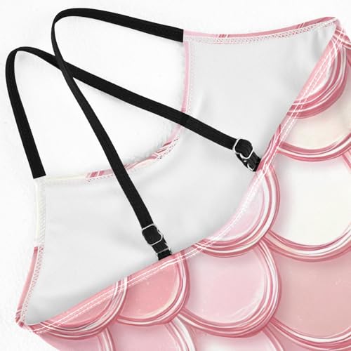 Bolaz Girls Swimsuits One-Piece Bathing Suits Multicolor Kids Sport Summer Beach Swimwear for 3-10 Years Old-Pink Scale Pattern4