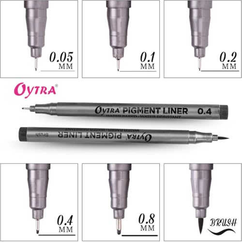 Image of Oytra Black Fineliners Fine Tip Mandala Art Pens Waterproof Pigment Drawing Pen for Sketching Doodling Calligraphy & Technical Art Smooth Flow Ink Outliner Artist (6)