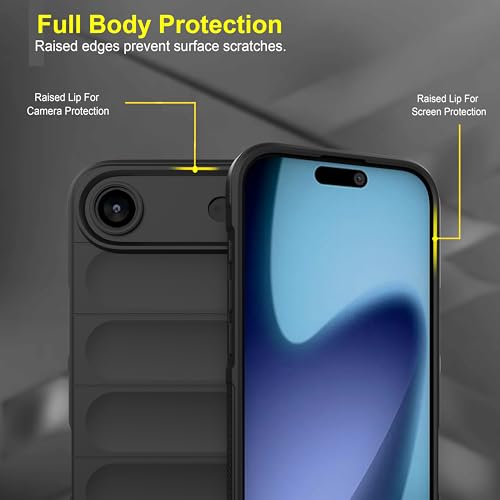 Image of amazon basics Back Case Cover for iPhone 17 Air | Compatible for iPhone 17 Air Back Cover | Liquid Silicon Magic Case with Camera Protection | Black