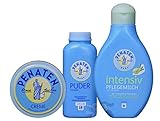 Penaten Pflegeset, bestehend aus: Puder 100ml, Creme 150ml, Intensiv-Pflegemilch 400ml