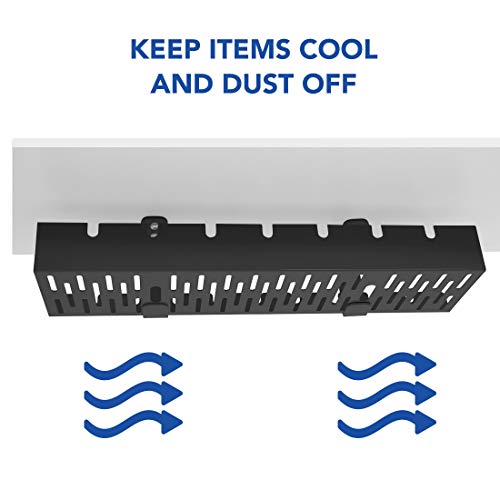 FLEXISPOT Under Desk Cable Management Tray, Metal Raceway Wires Cable Tidy Organizer, Office and Home Cable Tray Use for Standing Desk (Black)