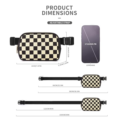 Image of Sling Bag Crossbody Bags For Women Plaid Striped Fanny Packs Chest Bag for Work Shopping