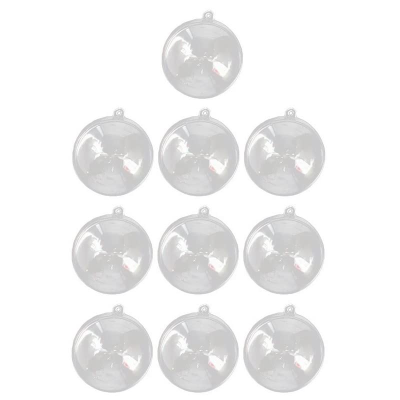 Lealoo Lot 10 Petites Boules de 4cm en Plastique Cristal Transparent séparable, Contenant sécable de diam. 4 cm, Alimentaire