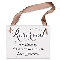 Amazon.com: Reserved Memorial Wedding Chair Sign for Ceremony 
