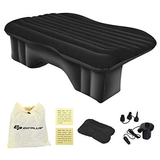 Goplus Car Inflatable Air Mattress, Universal Car Air Bed Cushion, Camping Universal SUV Extended Air Couch with Pillow (1)