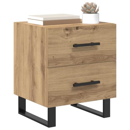 Mesita de noche roble artesanal para organizar tu dormitorio con estilo y calidez natural 4