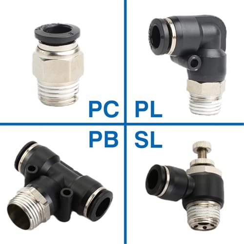 Connecteurs pneumatiques BSPT raccord d'air rapide à enfoncer PC6 M5 1/8 1/4 3/8 1/2