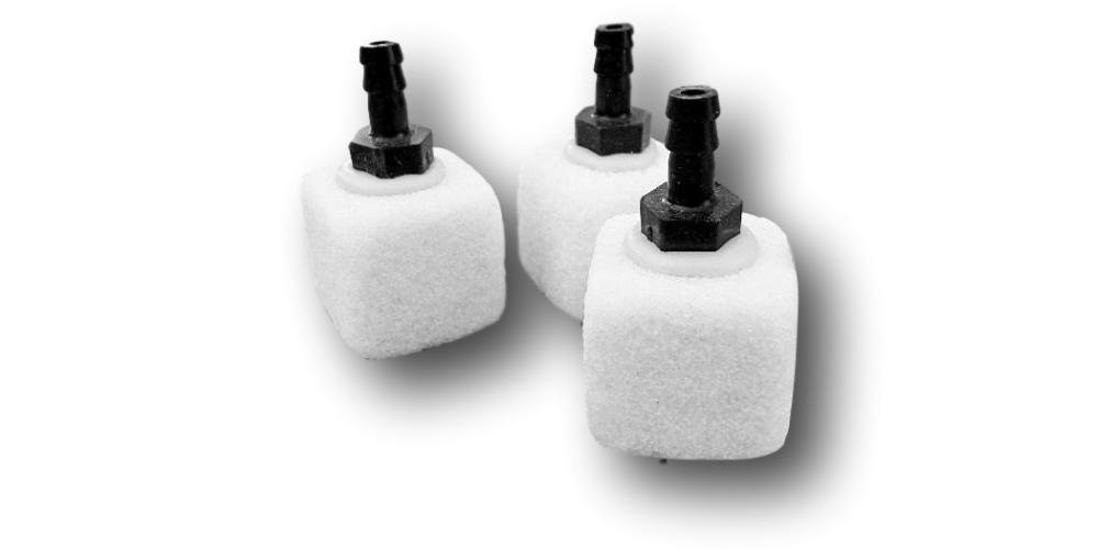 Aquarium Bubble Stones/Air Stones/Air Diffusers; Model# 3P1010; by Bubblemac 100% Glass-Bonded Silica Air Difffusers. {Three Pack} Self-Weighted Design