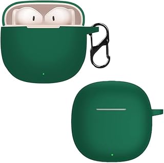 حافظة حماية سيليكون متوافقة مع سماعة اير بودز هونر X6 من الموعز، حافظة واقية من السيليكون الناعم، حافظة مضادة للصدمات مع حلقة تعليق لسماعات هونر X6 (أخضر)
