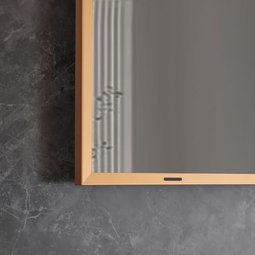 Image of 43-Inch Smart Mirror TV - Gold Aluminum Art Frame - 4K UHD Waterproof Display, Elegant Two-in-One TV and Mirror for Bathroom, Home or Commercial Use