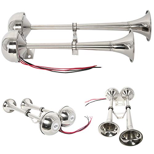 YaeGarden Marine Boat Dual Trumpet Horn Stainless Steel Dual Trumpet