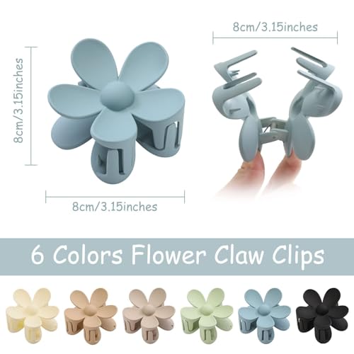 Molizummy Matte Flower Claw Clips 6-Pack — view 3