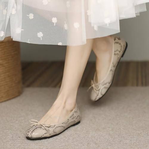 WENJIAZHIZHI Women's Cute Bowknot Ballet Flats Round Toe Flat Shoes Comfortable Dress Shoes Wear to Work Slip On Memory Foam Loafers Dressy Office Shoes4