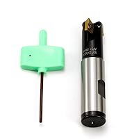 Vista 6 de OSCARBIDE Molino de extremo indexable, 3/4" Shank, 3/4" diámetro de corte, 3-1/2" longitud, 90°, AP11, 3 flautas, 3pcs APKT11T3 insertos de carburo