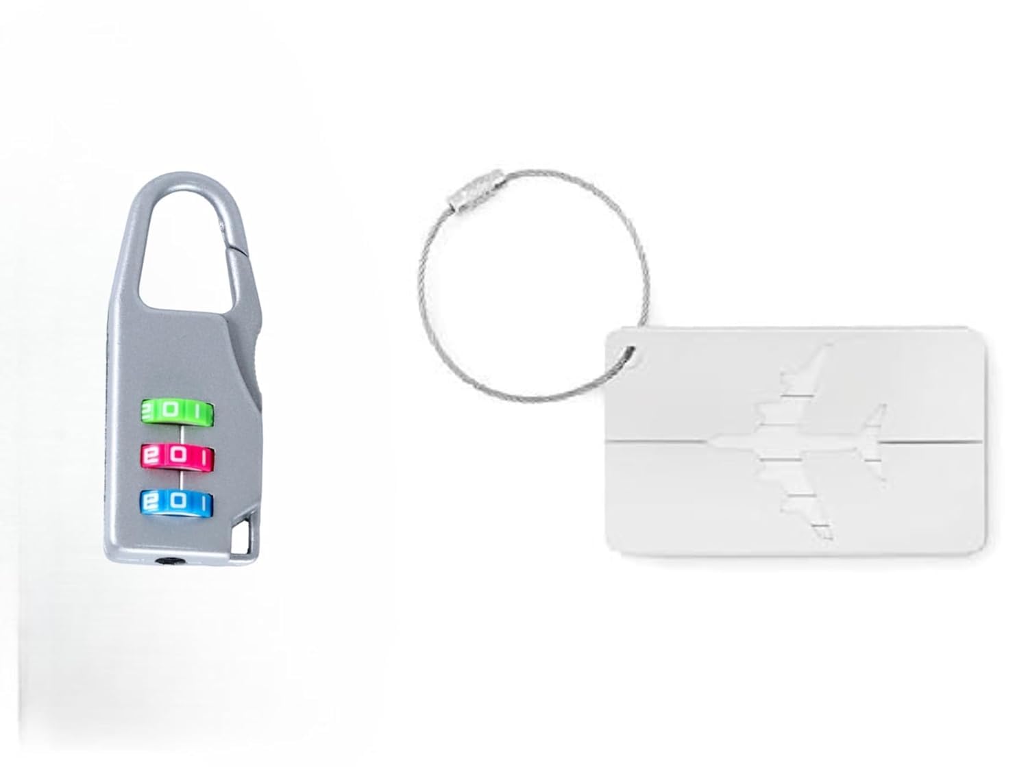 chauvrat Travel Lock and Luggage Tag Set, 3-Digit Combination Lock, Luggage Lock for School Gym Lockers, Suitcase, Sports Lockers, Backpacks, Luggage, Pet Doors (Silver)-image-40