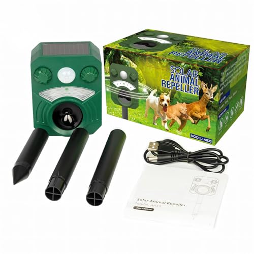 Retoo Ultrasone afweer op zonne-energie en flitser tegen katten, marters, honden, dierenafweer, multifrequentie 16-60 kHz, kattenverjager, hondenverschrikker, marterverschrikker, ultrasone afweer - Afbeelding 4