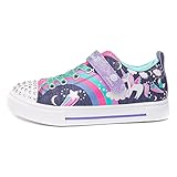 skechers twinkle breeze 2.0 Ein-/Ausschalter Skechers Mädchen Twinkle Sparks Unicorn Charmed Sneaker, Navy Textile Multi Trim, 35 EU