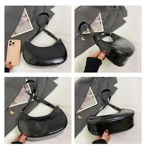 Image of Small Crescent Shoulder Bags for Women, Cute Handbag Mini Clutch Purse Underarm