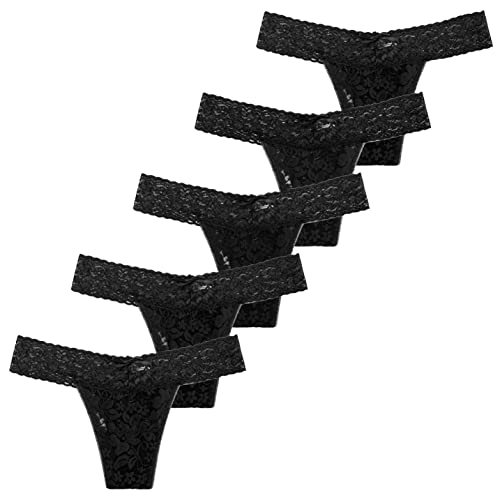 Orbescl Tangas Mujer Pack Encaje Thong sin Costuras Algodón Bragas Ligero Transpirable Braguitas Pack de 5 Cover