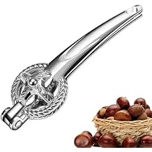 Chestnut Cutter Tool, Heavy Duty Chestnut Cracker with 304 Stainless Steel Blades, Zinc Alloy Nut Peeler & Sheller, Visible Quick Clip Opener for Kitchen