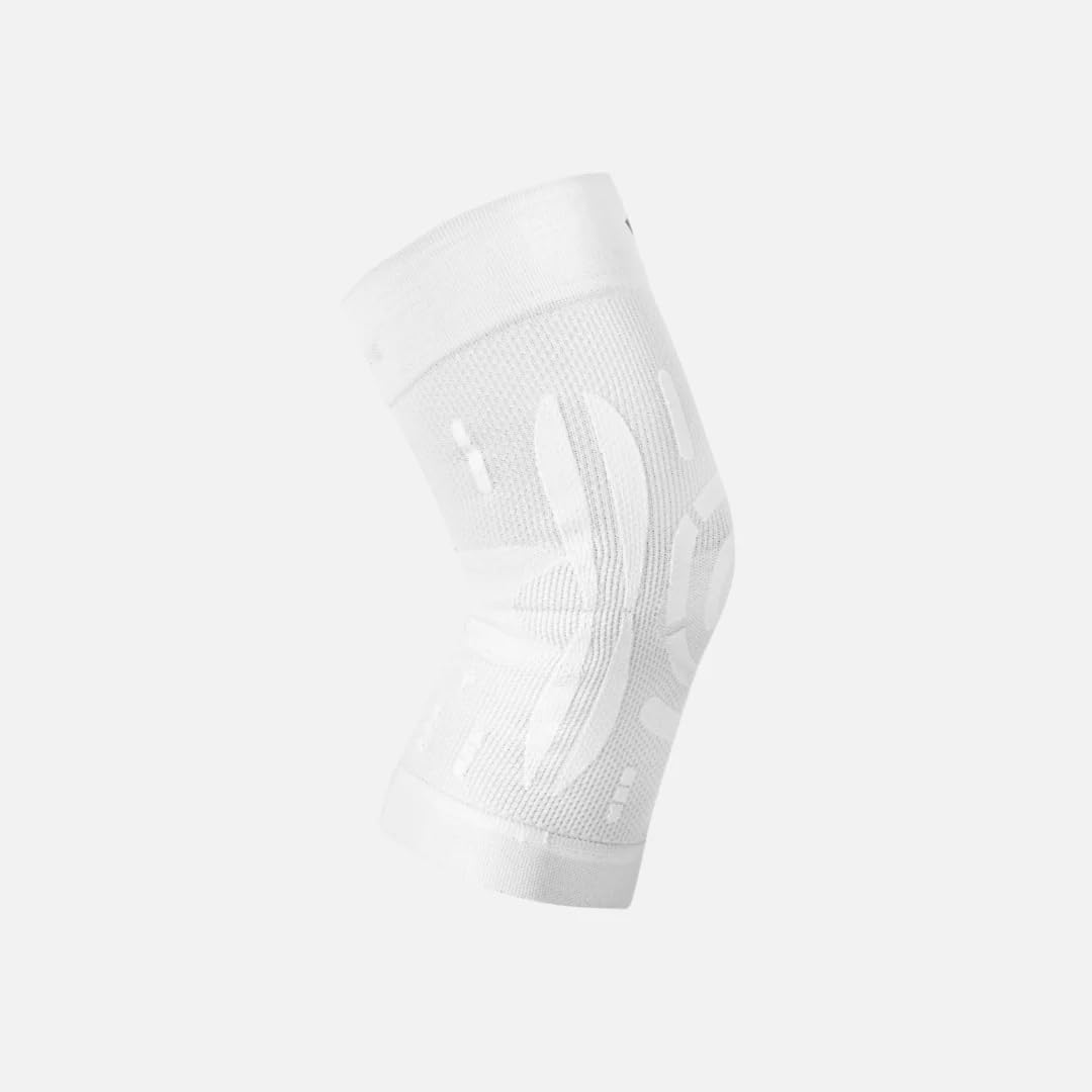 FLOKY Knee Support genouillère biomécanique Multisport Stabilise genou et rotule Protège ligaments et tendon rotulien Soutien articulaire Réduit les traumatismes et les infections (Blanc, M/L, Droite)
